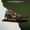 Equipos de armas pesadas de alimañas de alcantarilla. Ametralladora Gatling. Alimañas de alcantarilla.