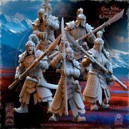 Guerreros con alabarda....