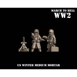 US winter medium mortar team
