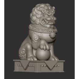 Estatua de león de jade....