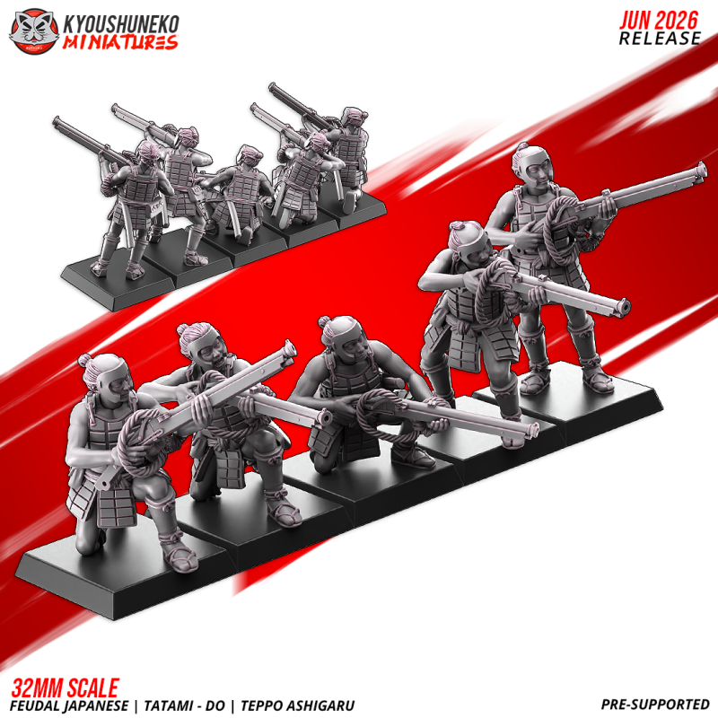 Arcabuceros Ashigaru Tatami-dō. Nipón