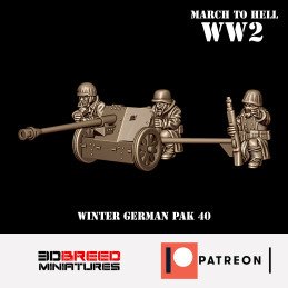 Winter German PaK 40 Anti-Tank Gun