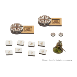 Bolt Action: MDF Artillery zooming in Markers - Great Britain