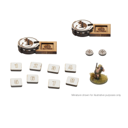Bolt Action: MDF Artillery zooming in Markers - British 8th Army