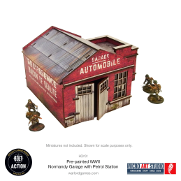 Pre-Painted WW2 Normandy Garage with Petrol Station