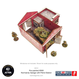 Pre-Painted WW2 Normandy Garage with Petrol Station
