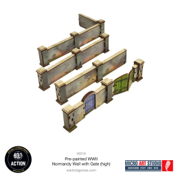 Pre-Painted WW2 Normandy Walls with Gate (high)