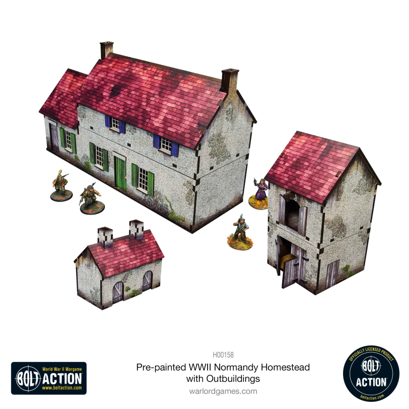 Pre-painted WW2 Normandy Homestead with Outbuildings