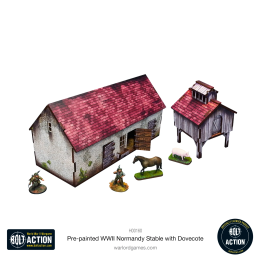Pre-painted WW2 Normandy Stable with Dovecote