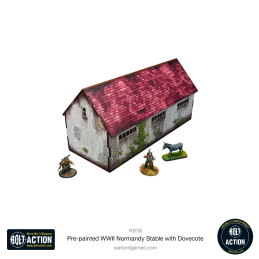 Pre-painted WW2 Normandy Stable with Dovecote
