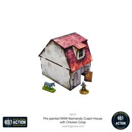 Pre-painted WW2 Normandy Coach House with Chicken Coop