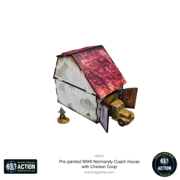 Pre-painted WW2 Normandy Coach House with Chicken Coop