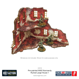 Pre-painted WW2 Normandy Ruined Large House 1
