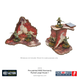 Pre-painted WW2 Normandy Ruined Large House 1