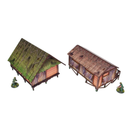 Pre-Painted WW2 Pacific Jungle Huts