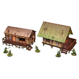 Pre-Painted WW2 Pacific Jungle Huts