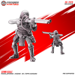 Ashigaru Kozane-dō con teppo. Nipón