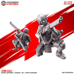 Ashigaru Kozane-dō con teppo. Nipón