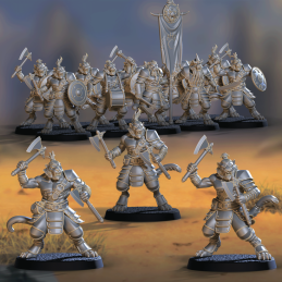 Guerreros Tigre con arma de mano adicional. Imperio Celestial