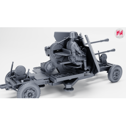 Cañón antiaéreo doble de 37 mm Flak 43 Zwilling con artillero