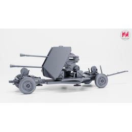 Cañón antiaéreo doble de 37 mm Flak 43 Zwilling con artillero