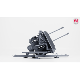 Cañón antiaéreo doble de 37 mm Flak 43 Zwilling con artillero