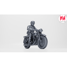 Motocicleta BSA M20 con conductor