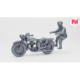 Motocicleta BSA M20 con conductor