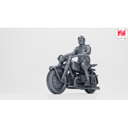 Motocicleta IMZ-Ural M-72 con sidecar y 2 tripulantes