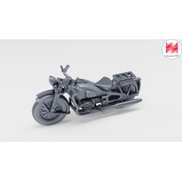 Motocicleta Gnome-Rhône AX II con sidecar y 2 tripulantes