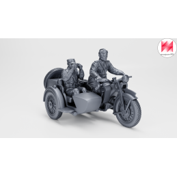Motocicleta Gnome-Rhône AX II con sidecar y 2 tripulantes