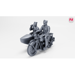 Motocicleta Sokol 1000 (CWS M111) con sidecar y 2 tripulantes
