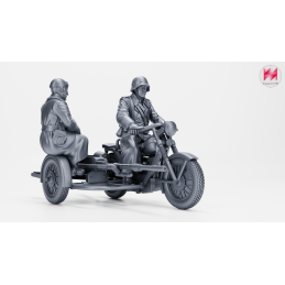 Motocicleta Nimbus Type C con sidecar, Madsen de 20 mm y 2 tripulantes