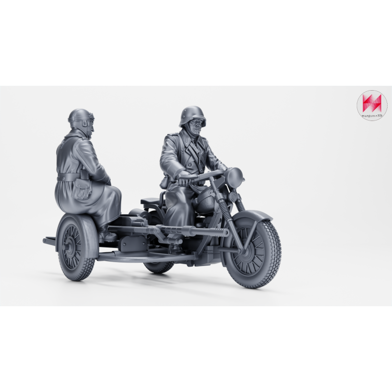 Motocicleta Nimbus Type C con sidecar, Madsen de 20 mm y 2 tripulantes