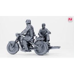 Motocicleta Nimbus Type C con sidecar, Madsen de 20 mm y 2 tripulantes