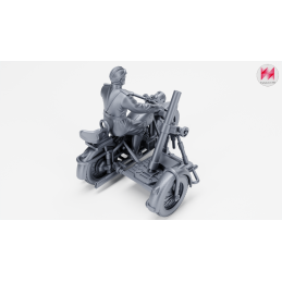 Motocicleta IMZ-Ural M-72 con sidecar, mortero y conductor