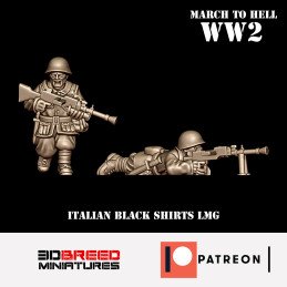 Ametrallador de los Camisas Negras italianos con ametralladora ligera (manga larga)