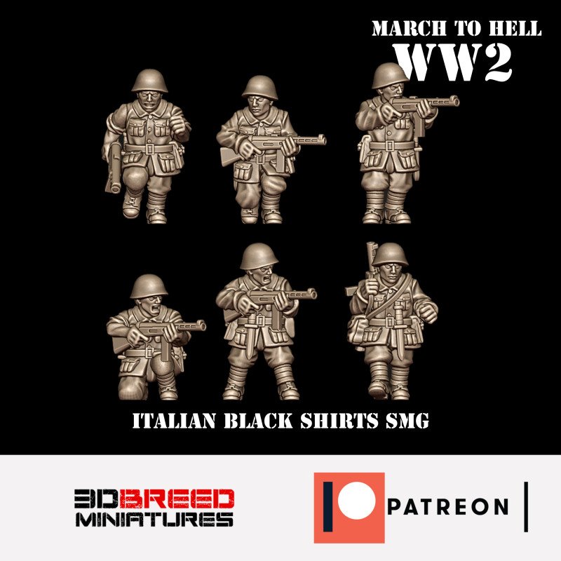 Soldados con subfusiles de los Camisas Negras italianos (manga larga)