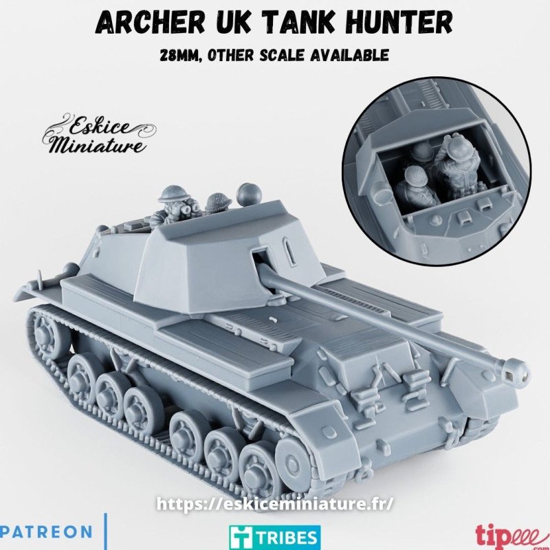 British Archer Tank Destroyer with Crew
