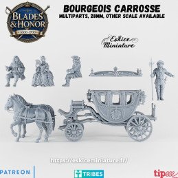 Bourgeois Carriage with Passengers and Escort