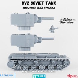 Tanque pesado soviético KV-2 con comandante