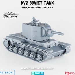 Tanque pesado soviético KV-2 con comandante