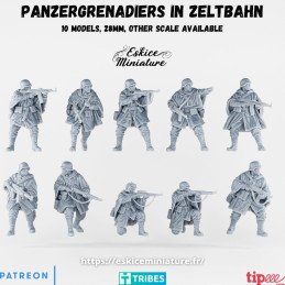 Panzergrenadiers in Zeltbahn