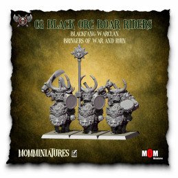 Grupo de mando de jinetes de jabalí orcos negros (Clan de Guerra Colmillo Negro). Orcos MOM