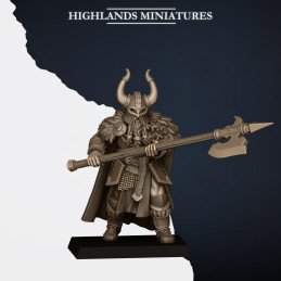 Huscarles nórdicos con armas a dos manos. Tribus nórdicas