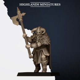 Huscarles nórdicos con armas a dos manos. Tribus nórdicas