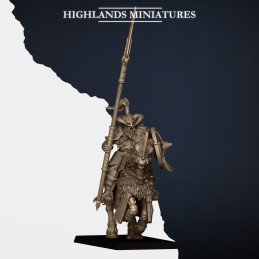 Huscarles nórdicos montados con lanzas y escudos. Tribus nórdicas