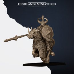 Huscarles nórdicos montados con lanzas y escudos. Tribus nórdicas