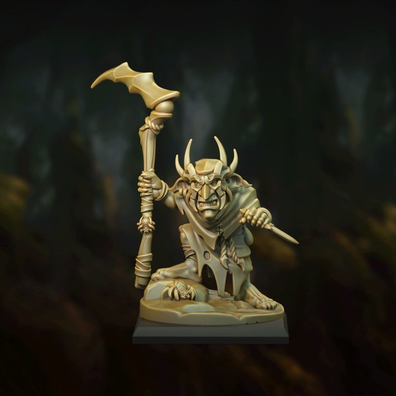 Gran Chamán Goblin del Bosque de Punga Miniatures | Miniatura de fantasía 32 mm y 28 mm
