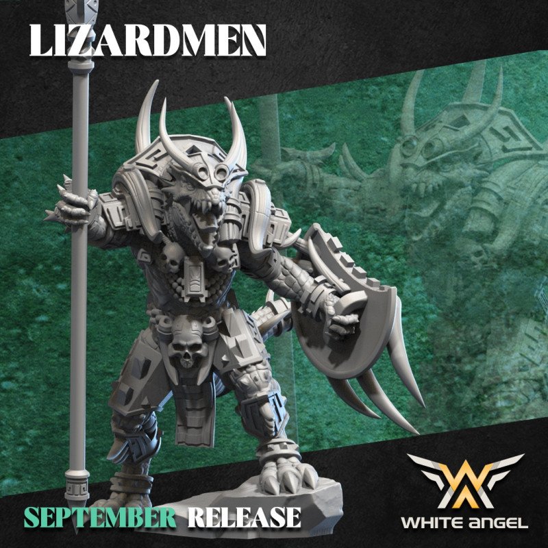Comandante lagarto Rex de White Angel | Miniatura de fantasía 28/32 mm
